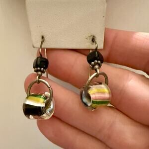 Colorful Handcrafted Glass Bead Drop Earrings